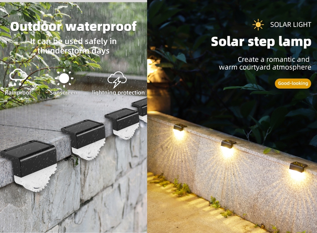 Luz exterior decorativa impermeável da escada das luzes solares originais do jardim do efeito da luz