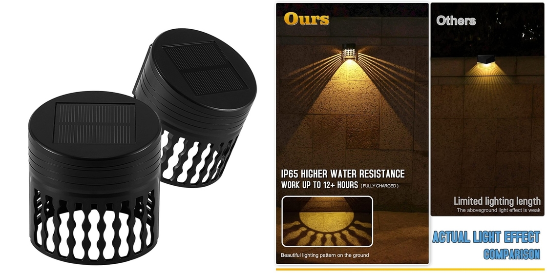 Luzes solares da cerca da longevidade IP65 para o diodo emissor de luz da luz do jardim da parede que ilumina lâmpadas resistentes UV
