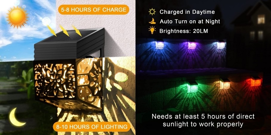 luz ambiental solar para das luzes solares decorativas da parede do partido do pátio lâmpadas exteriores