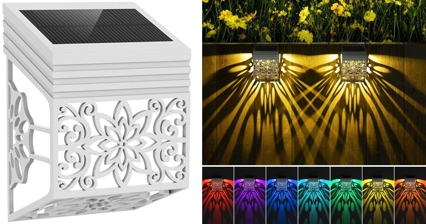 luzes postas solares da paisagem para a lâmpada da decoração do diodo emissor de luz da luz do jardim da parede da cerca