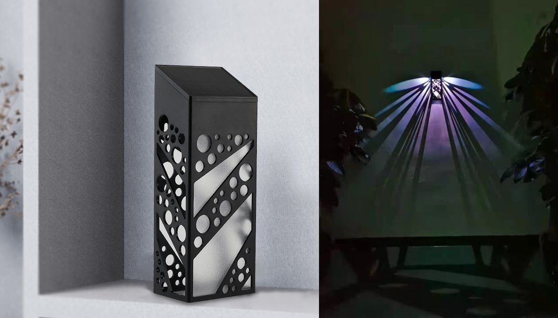 Diodo emissor de luz exterior das luzes solares impermeáveis da parede IP65 que ilumina a luz resistente UV do jardim da cerca
