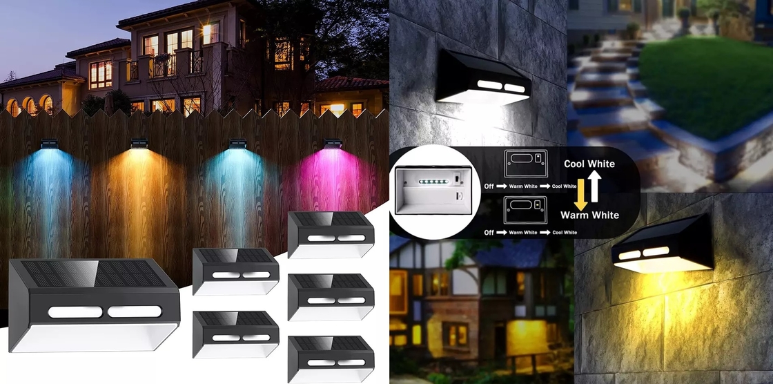das lâmpadas solares de Light Decorative Ambient da cerca da bateria 1800mA luzes postas solares do diodo emissor de luz