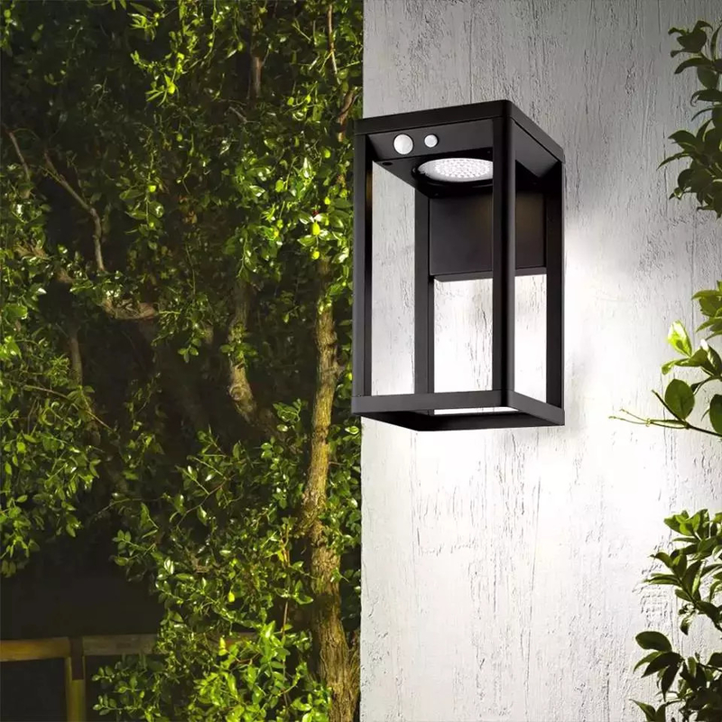 o diodo emissor de luz posto solar solar do sensor de movimento da luz da parede da bateria 2200mA ilumina-se para a decoração
