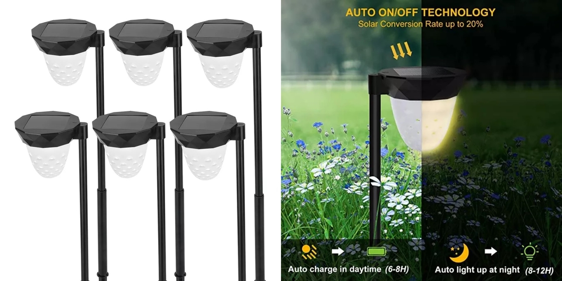 As lâmpadas decorativas postas solares coloridos da luz do ponto jardinam para o passeio