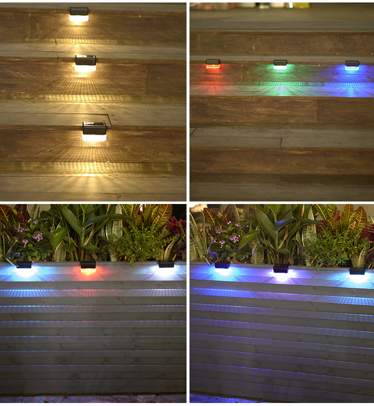 O jardim posto solar impermeável decorativo ilumina a luz solar do diodo emissor de luz da escada da luz da lâmpada de parede