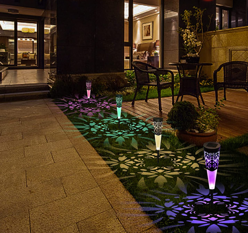 Gramado exterior decorativo de Constant Bright Landscape Path For das luzes do painel solar do RGB
