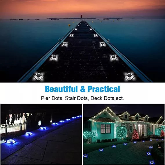Luz posta solar brilhante 1.2V Marine Deck Driveway exterior 1200MAH da doca do quadrado