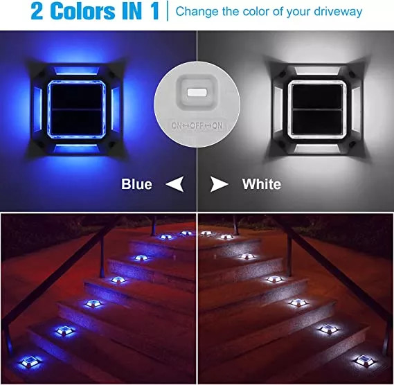 Luz posta solar brilhante 1.2V Marine Deck Driveway exterior 1200MAH da doca do quadrado