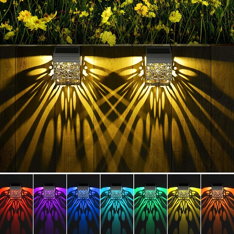 A parede conduzida solar do teste padrão de flor ilumina IP65 a cerca decorativa exterior Lamp For Garden