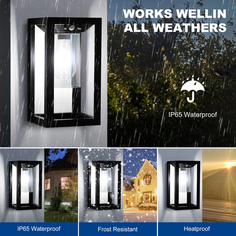 Luz solar exterior brilhante alta sem fio IP68 da parede para o jardim 151 * 142 * 278mm
