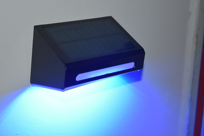 RGB mudando resistente à água luz de parede LED luz de jardim solar vedação lâmpada de doca luz solar exterior