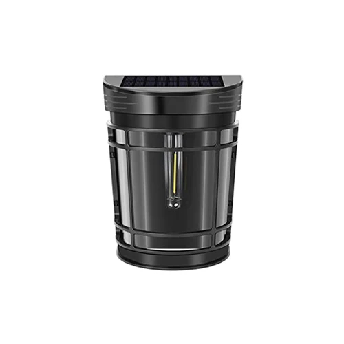 Luz de vedação solar LED preta com 20 lumens Brilho 1200MAH Bateria Quente Branco RGB Luz Cor