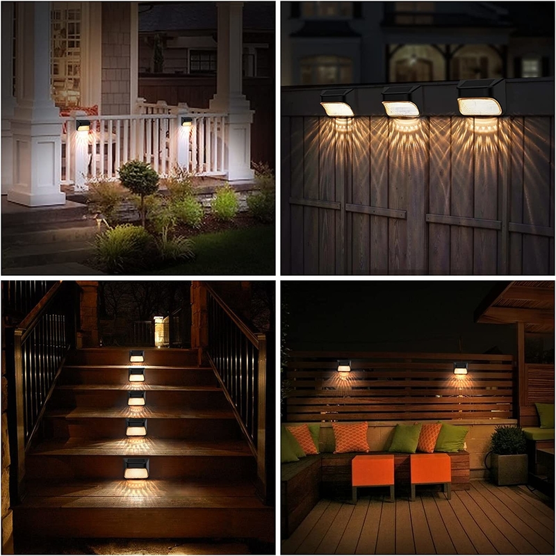 Lâmpada de parede exterior IP67 impermeável Terraço de jardim Decoração de luz Lâmpada de jardim solar