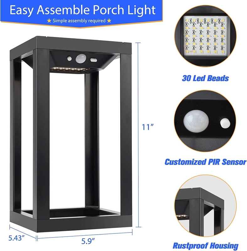 3.7V/2200MA Bateria Luz de paisagem LED a energia solar para caminho de jardim e porta exterior
