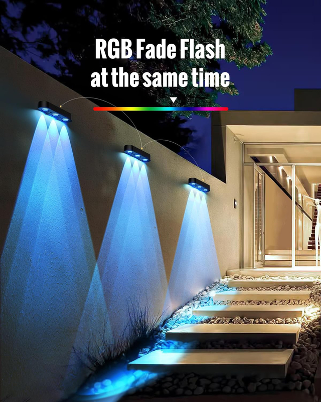 Lâmpadas LED decorativas de energia solar pretas com modos de ligação/desligação constante e de respiração