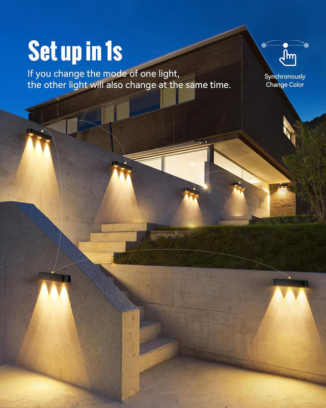 Lâmpadas solares LED ecológicas para decoração exterior com 8 luzes solares à prova d'água