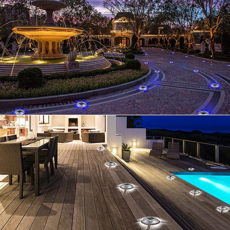 Lâmpada solar de terraço à prova d'água exterior Marcador de jardim Lâmpada LED Solar Dock Luz subterrânea