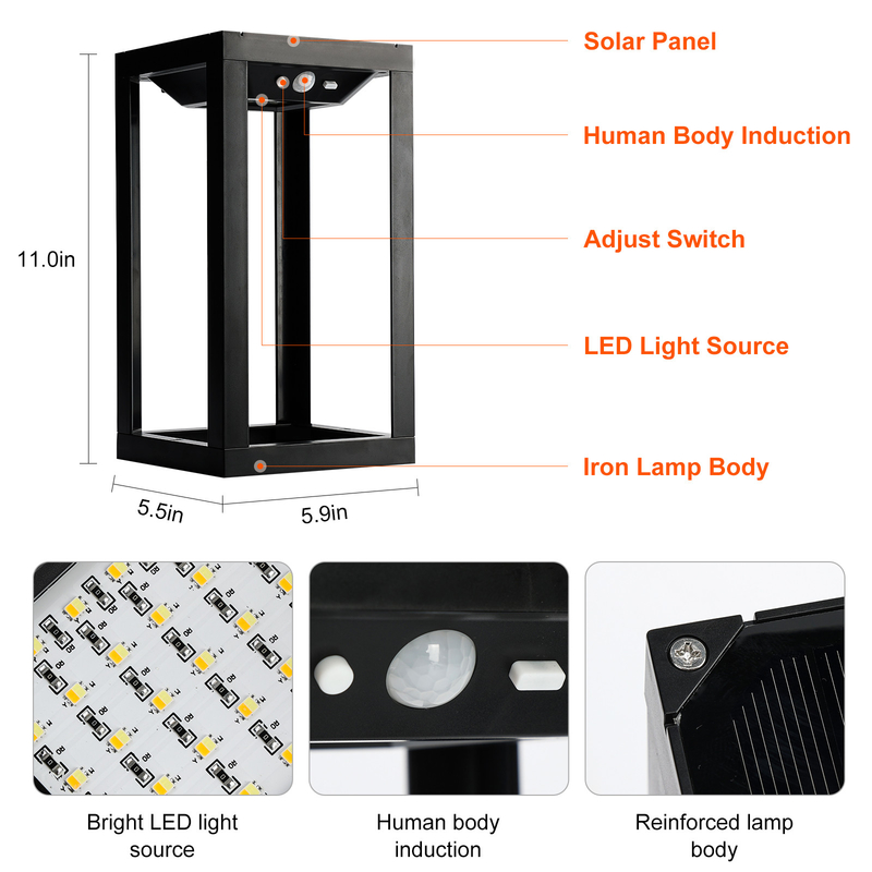 Luzes decorativas brancas e quentes alimentadas por energia solar para iluminação exterior