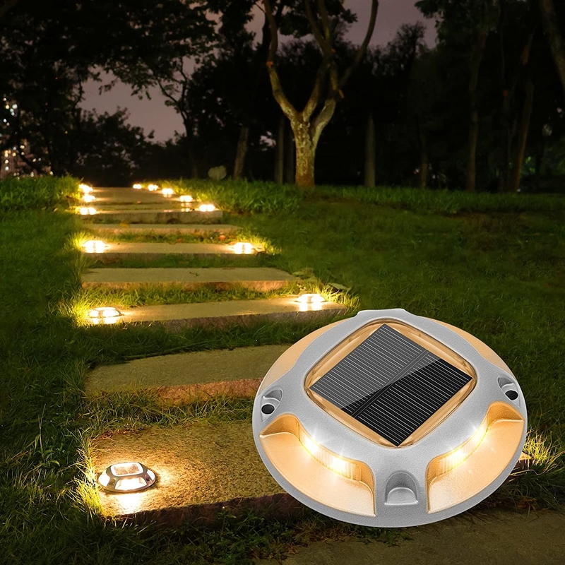 LED Solar Dock Light Waterproof IP68 Instalação Opt Warm White/Cold White Pack de 4