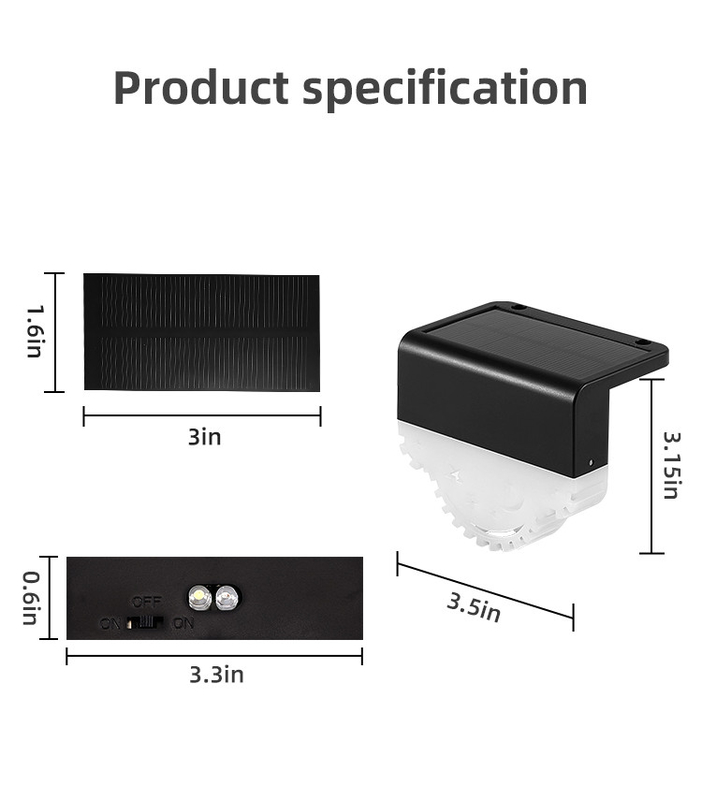 Lâmpadas de jardim LED ABS PC Solar Lâmpadas de jardim LED Solar Lâmpadas de vedação solar