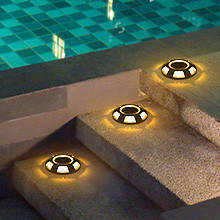 Alumínio exterior Solar LED Paisagem Dock Light Decorativo Solar Deck Light Para Jardim Grama
