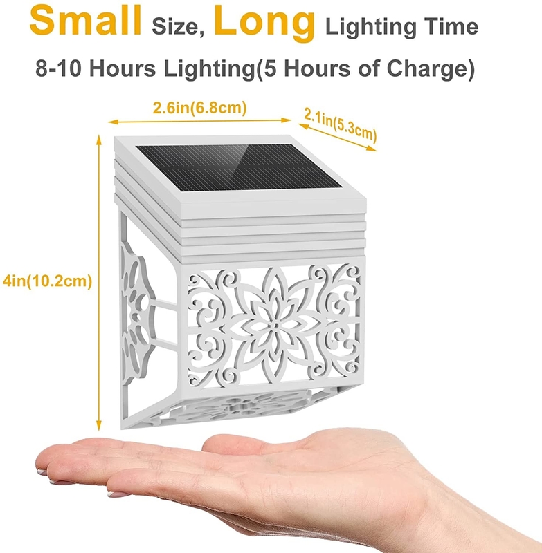 Área exterior à prova d'água Solar Jardim vedação Luz Multicolor Solar LED Portão Pilar Luz Para Jardim