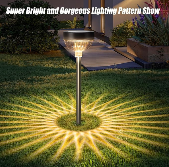 Luzes de jardim LED a energia solar com nível de resistência à água IP65 e intensidade de luz de 10LM para caminhos ao ar livre