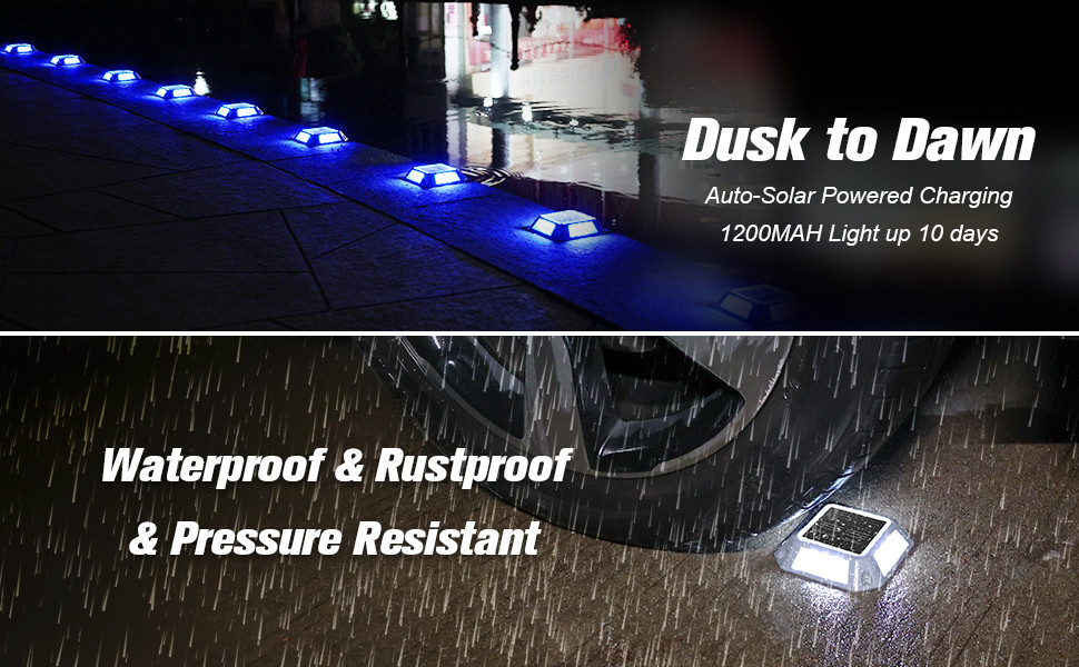 LED Solar Dock Light Alumínio 20 lumens IP68 Impermeável 4-Pack com instalação de parafuso