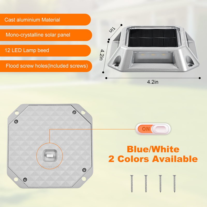 IP68 impermeável 20 lumens Solar Dock Light Solar Led Light Set de 4 para o limite do porto marinho
