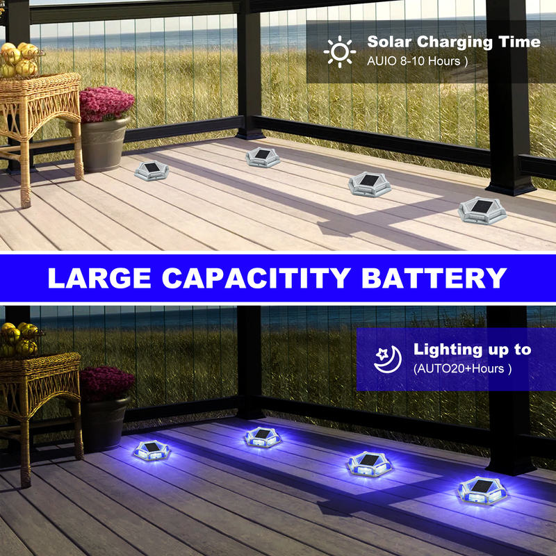 20 lumens Azul/Frio Branco Solar Dock Light Corpo de alumínio IP68 Nível à prova d'água 150g Voltagem 2V
