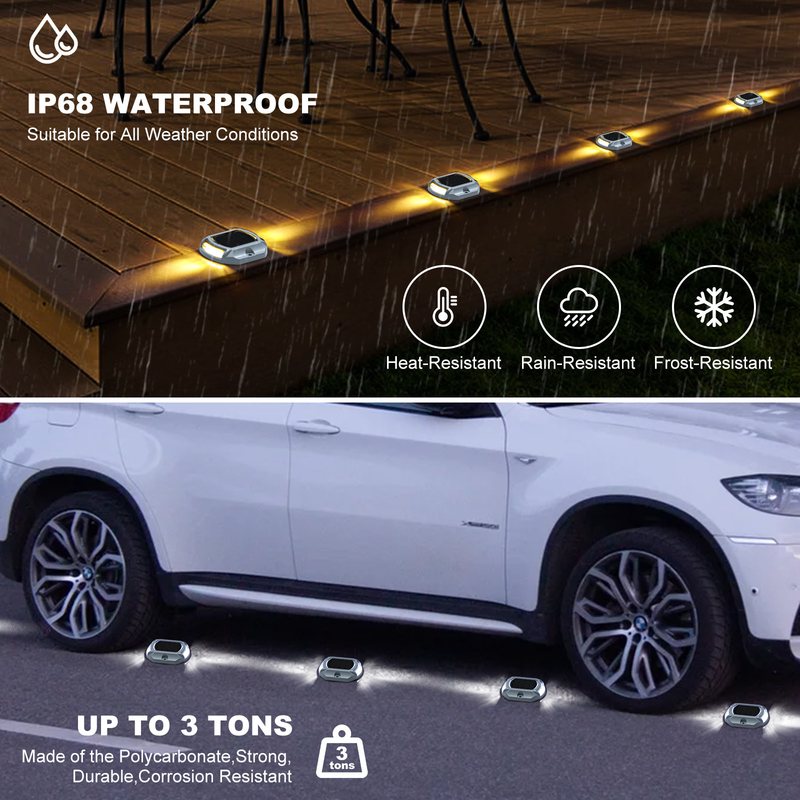 IP68 resistente à água luz solar LED Kit Mazon com 4 luzes 2V fonte de energia solar 140g peso