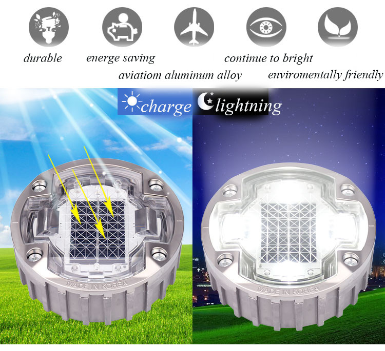 123 * 50 mm LED solar rodoviário com liga de alumínio e distância de visibilidade até 500m