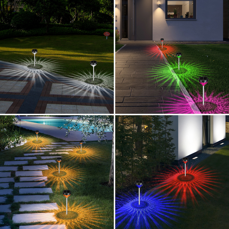 Luz de estaca solar IP65 Área exterior à prova d'água 8-10 horas Tempo de trabalho com 2 LEDs