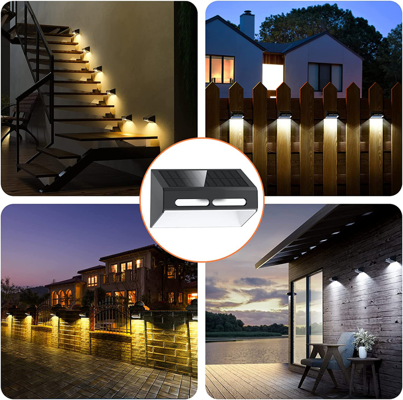 Lâmpada de parede solar LED com ABA PC Shell Modo de respiração RGB para iluminação exterior