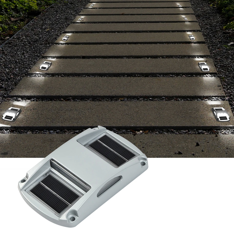 Lâmpadas solares de alumínio com 2 V de voltagem e parafusos instalados Alimentadas a energia solar - pacote de 4