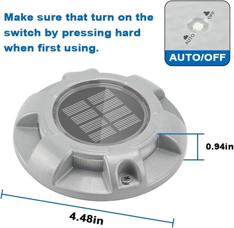 Alerta exterior LED Solar Driveway Dock Lights Solar Step Lamps Para Calçada Jardim Caminho Yard