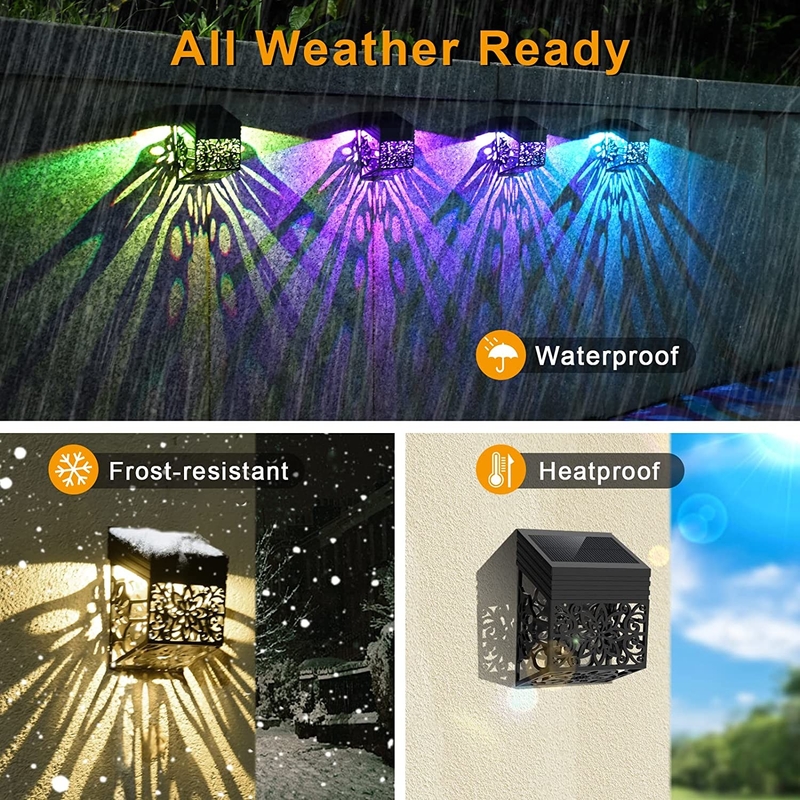 Iluminação solar de jardim LED com painel de silício monocristalino em branco quente/frio/RGB