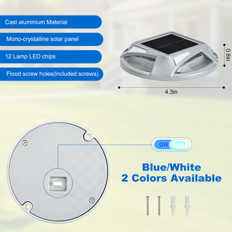 Luz solar LED brilhante com instalação de parafuso PC de alumínio 20 lumens