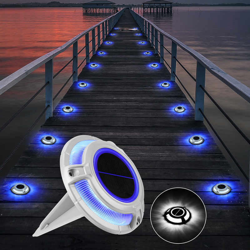 2V LED Solar Dock Light Alumínio PC parafuso montado em rolamento 3t 115*22.5MM