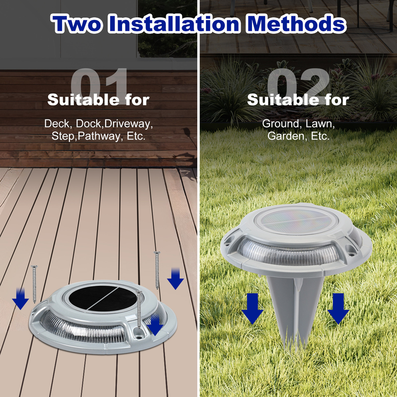 2V LED Solar Dock Light Alumínio PC parafuso montado em rolamento 3t 115*22.5MM