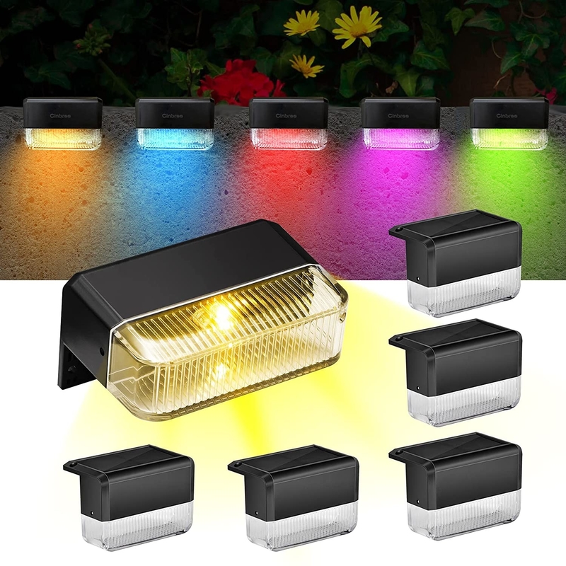 Iluminação solar de parede com bateria de lítio ternar para iluminação LED RGB branca quente