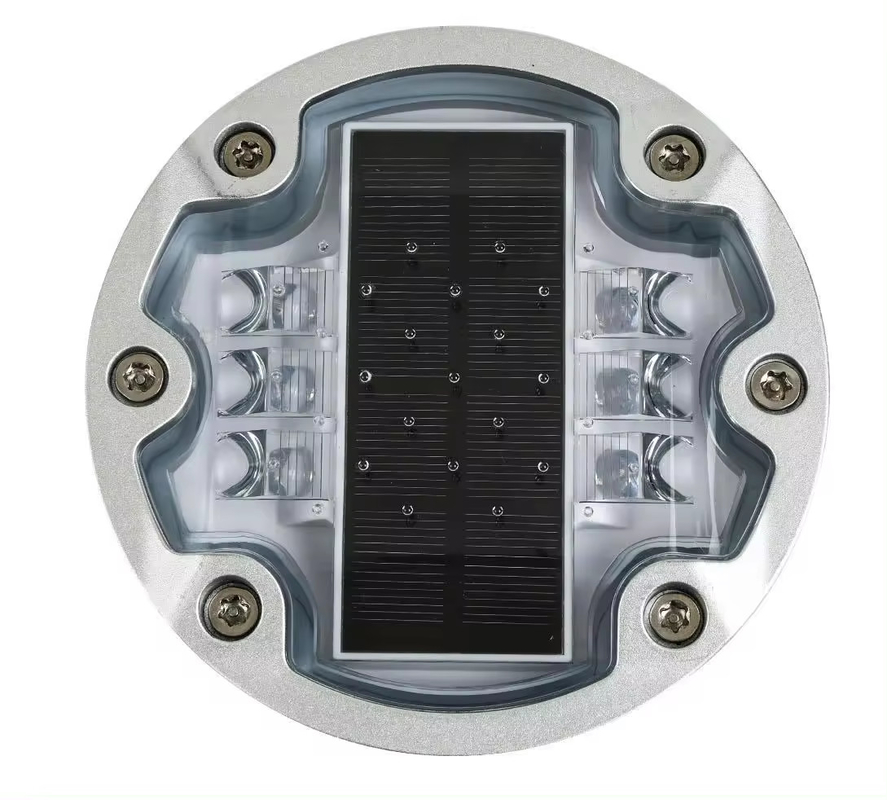 Marcadores solares LED ecológicos de 6 grânulos para segurança rodoviária e rodoviária