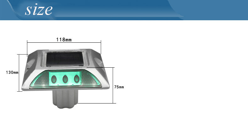 PBW Alumínio Solar Road Stud LED Solar Road Reflector para aviso de segurança