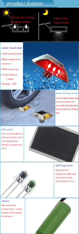 PBW Alumínio Solar Road Stud LED Solar Road Reflector para aviso de segurança