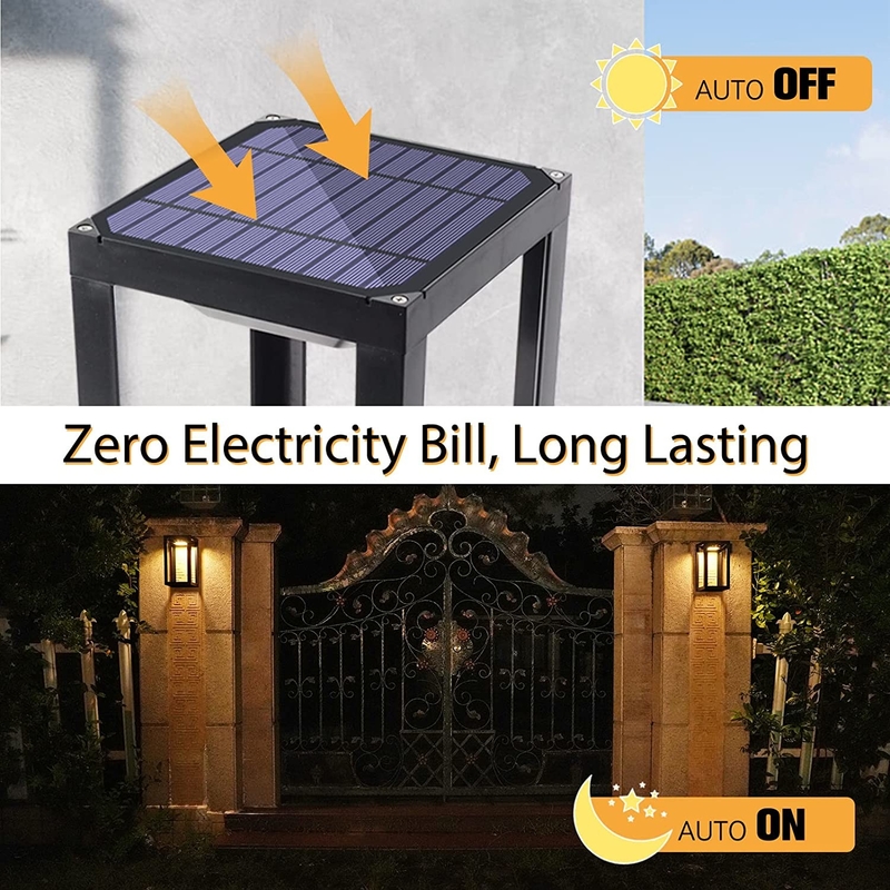 Lâmpada solar exterior para jardim Iluminação solar exterior para casa, garagem, frente, varanda