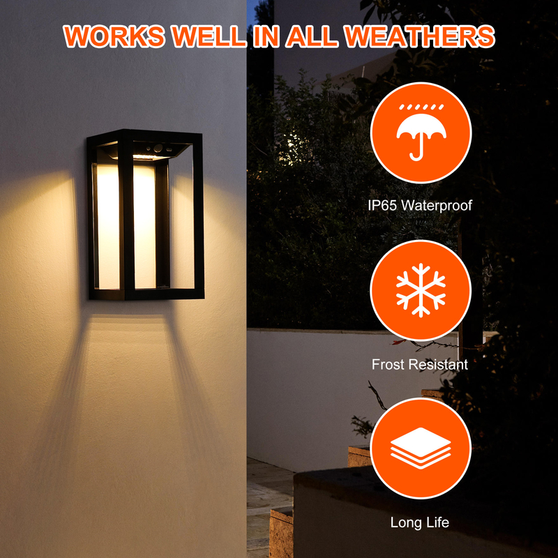 Lâmpada solar exterior para jardim Iluminação solar exterior para casa, garagem, frente, varanda