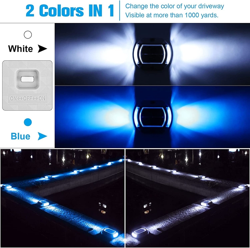 Água resistente Alumínio exterior LED Jardim Step Light Alimentação solar Caminho de entrada Marcador de rua Deck Dock Luz de chão
