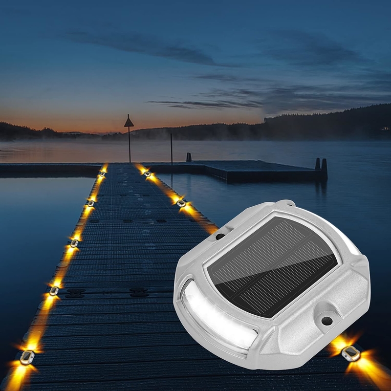 Água resistente Alumínio exterior LED Jardim Step Light Alimentação solar Caminho de entrada Marcador de rua Deck Dock Luz de chão
