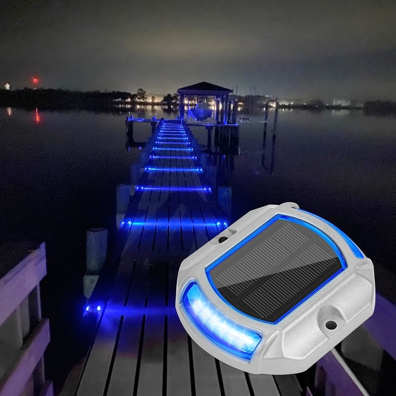 Água resistente Alumínio exterior LED Jardim Step Light Alimentação solar Caminho de entrada Marcador de rua Deck Dock Luz de chão