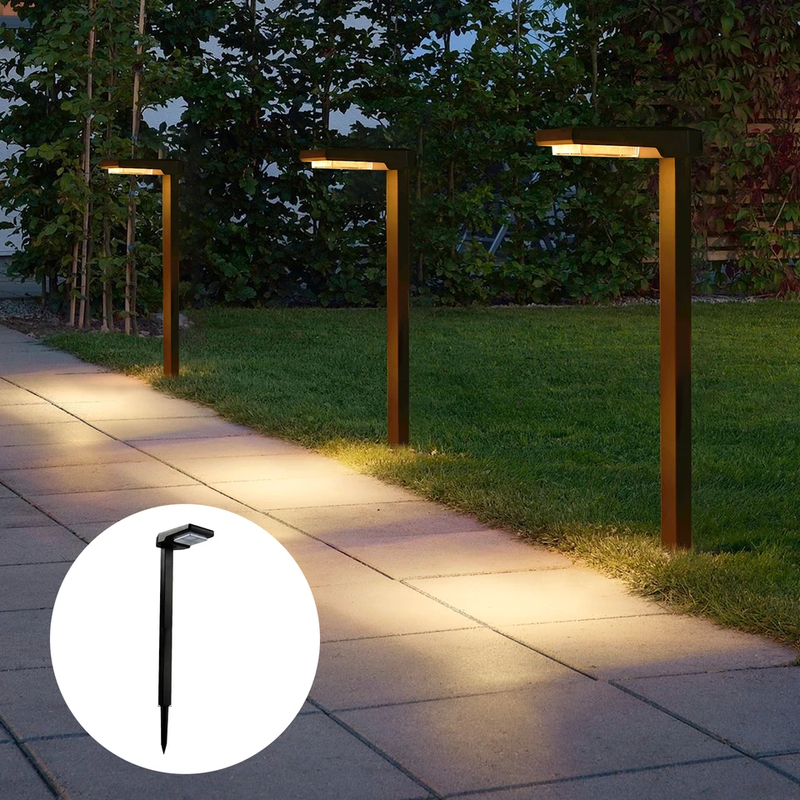 IP65 Área exterior à prova d'água 6 LED Solar Garden Stake Light Automático ligado/desligado 15 horas Tempo de trabalho